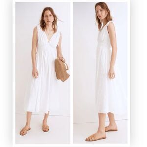 NWT Madewell Sophia Smocked Midi Dress in Windowpane